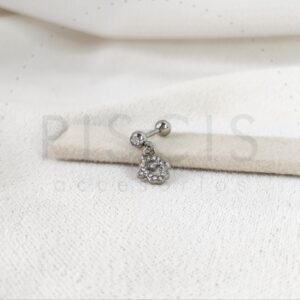 Helix dije mano de Fátima con strass, plateado.