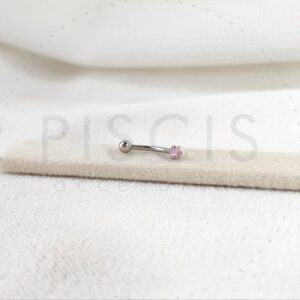 Piercing navel Corazón strass rosa.