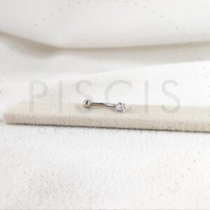 Piercing navel Corazón strass blanco.