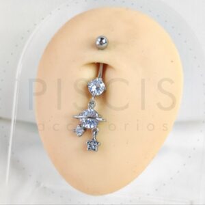 Piercing ombligo colgante Saturno.