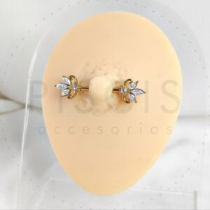 Piercing pezonera Pétalos, dorado.