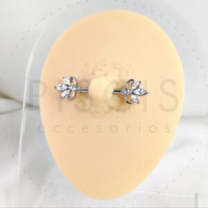 Piercing pezonera Pétalos, plateado.