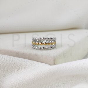 Anillo bolitas regulable, combinado.