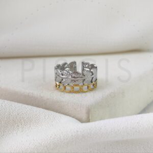 Anillo hojas + cadena regulable, combinado.