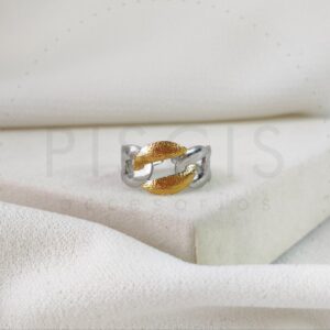 Anillo cadena grande regulable, dorado.
