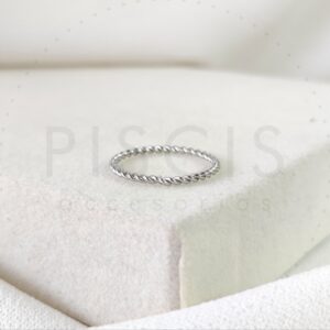 Anillo Twist, plateado.
