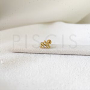 Labret Flor de loto, dorado.