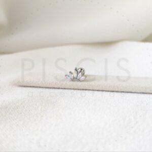 Helix coronita 5 strass tornasol, plateado.