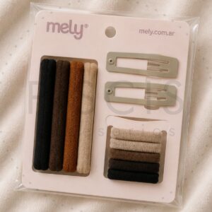 Set hebillas beige + colitas.