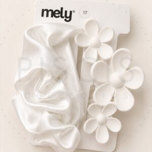 Gancho + Scrunchie, blanco.