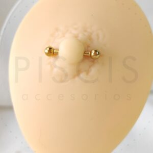 Piercing pezonera simple, dorado.