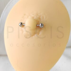 Piercing pezonera simple, plateado.