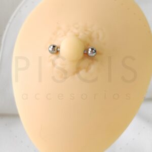Piercing pezonera simple, plateado.