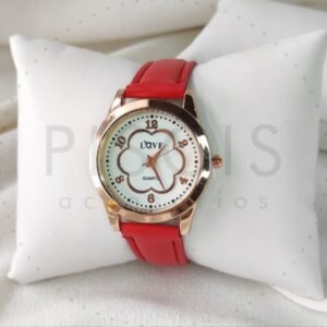 Reloj Love, rojo.