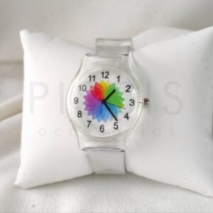 Reloj multicolor, goma.