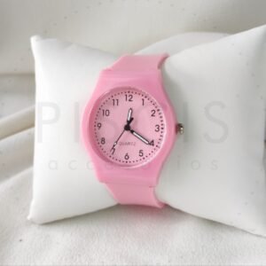 Reloj goma, rosa.